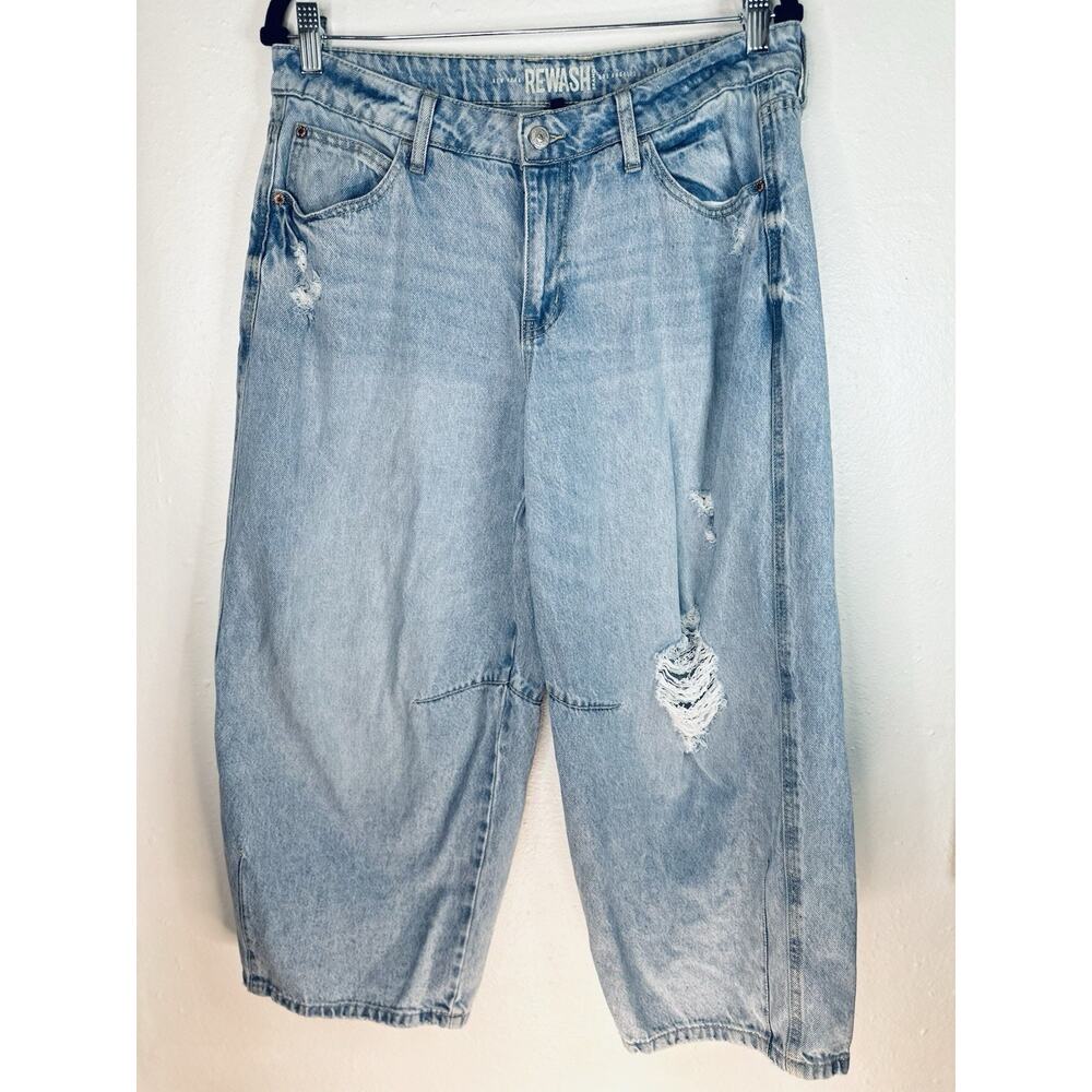 Rewash Low Pro Distressed Barrel Denim Jean Cotton Size 11/30
